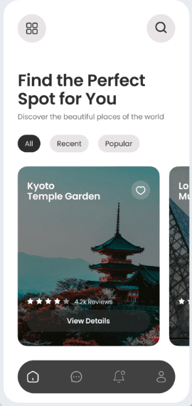 Mobile app screen we designed and built.